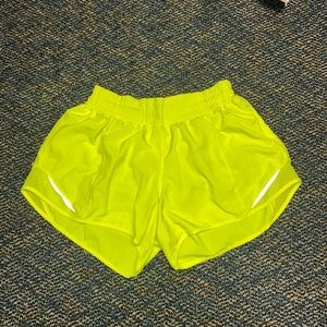 Lululemon Neon Yellow Hotty Hot Shorts